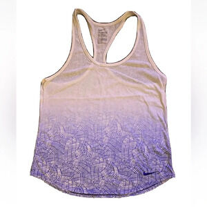 Nike Dri Fit Women Athletic Tank Top Racerback Sleeveless V- Neck White Size M